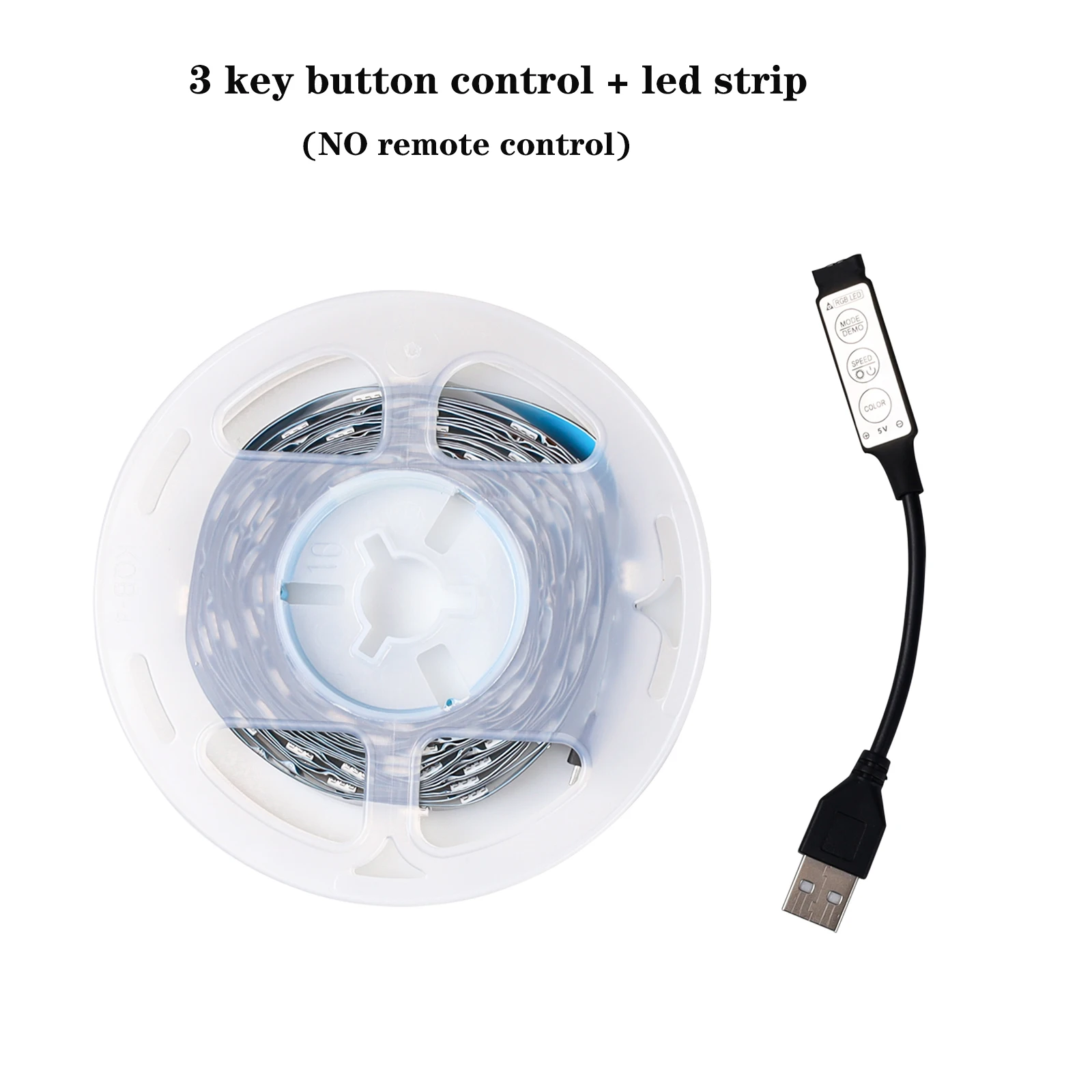 

RGB Led Strip Light 5V USB 3 Key Button Control 1M-10 M For Home TV Backlight Room Lamp Decoration