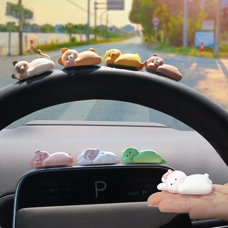 Lovely Cartoon Animal Desktop Ornament Fun Auto Interior Dashboard Computer TV Monitor Screen Accessories Cute Decoration Gift