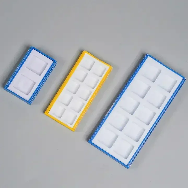 100세트 톱니형 카바이드 인서트 플라스틱 포장 상자 CNC 절단 도구용 스폰지 포장 상자 CBN PCD 블레이드용