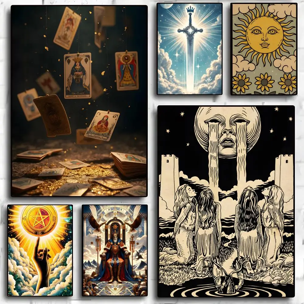 Handsome Destiny Scene Game Tarot Card Poster Self-adhesive Living Room Bedroom Party Bar Decor Moisture-proof Fade-resistant