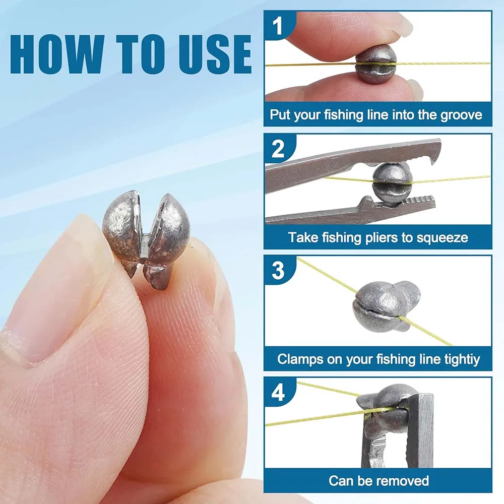 Fishing Weight Sinkers 90pcs Fishing Weights Kit Bullet Sinkers Weights Split Shot Weights Bell Sinkers Egg Weights for Fishing