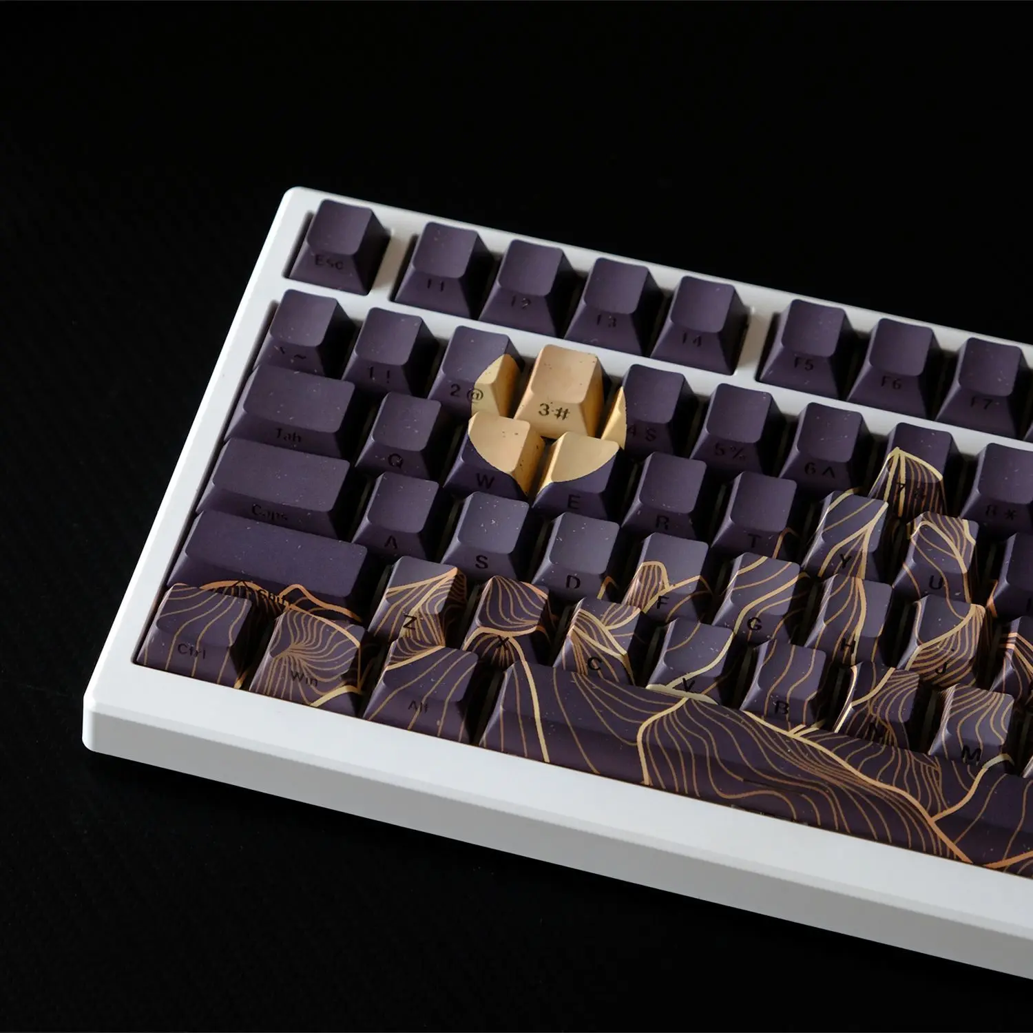 

Midnight Mountain Side Engraved Transparent Keycaps, Original Height, Mechanical Keyboard