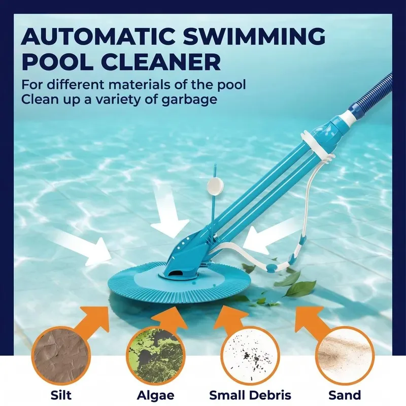 Powerful Plug Powered High Efficiency Automatic Pool Cleaner for In-Ground Ground Pools 32ft Hose Fits 0.75HP Pump