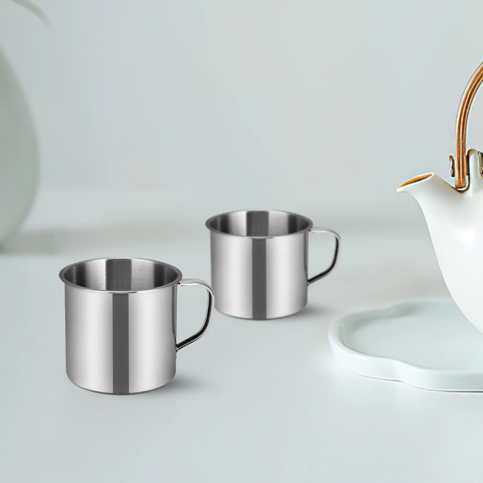 5Pcs Stainless Steel Water Cup for Drop Resistant Deformation Proof Easy to Clean Smooth Edge Portable Camping Picnic Mug