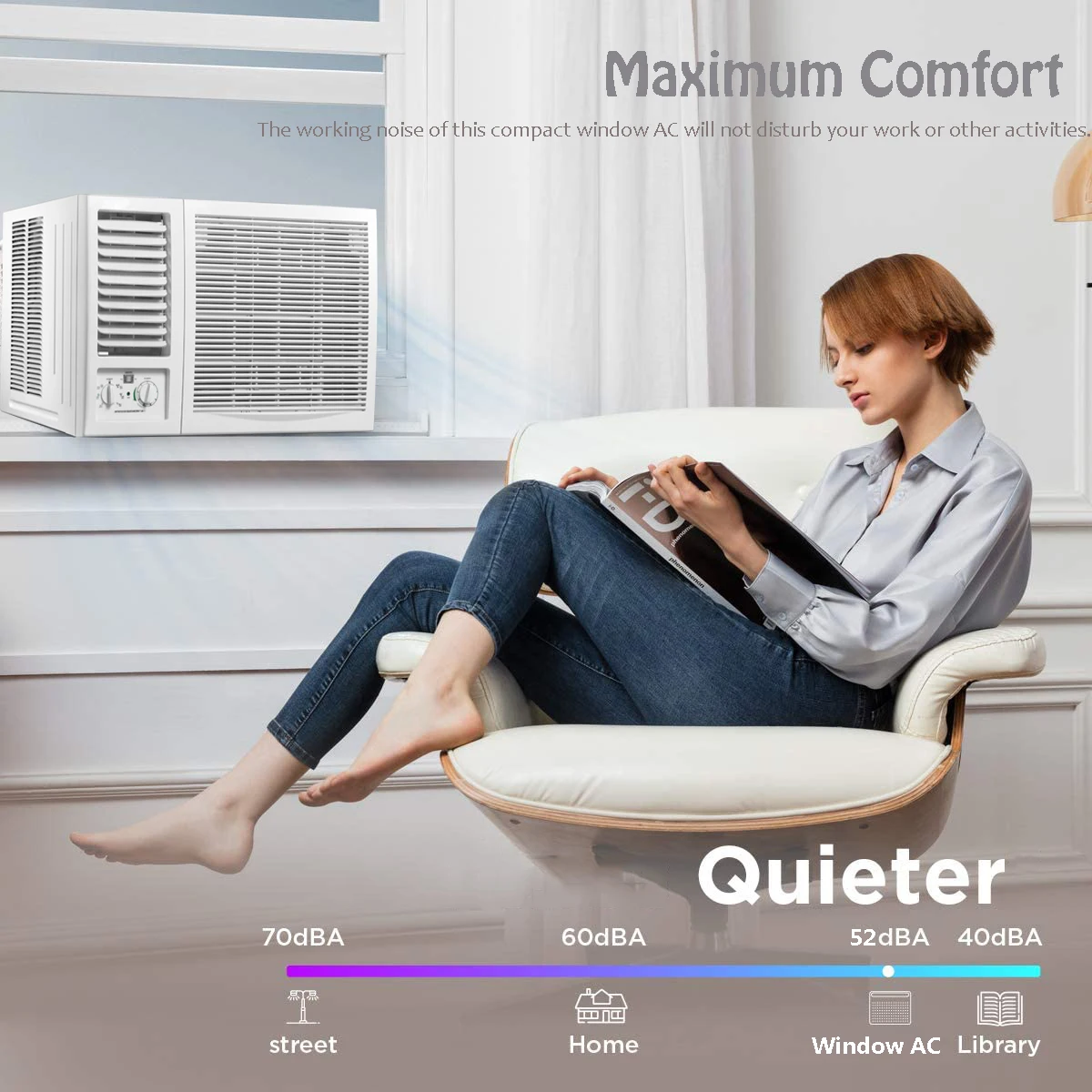 Variable frequency window air conditioner,combined cooling and heating type，Multiple models, low-noise type