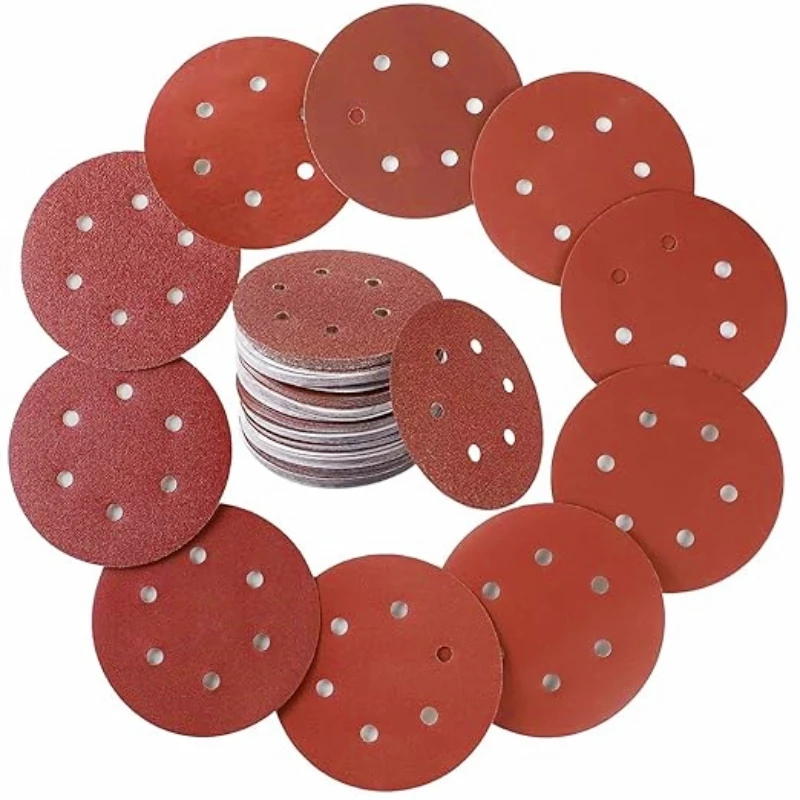 

20 шт., 6 дюймов, 6 отверстий, шлифовальные диски на липучке, наждачная бумага, наждачная бумага с зернистостью 60-600 для произвольной орбитальной шлифовальной машины