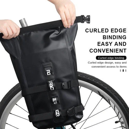 Imagen 2 del producto RIDERACE-Bolsa para Tenedor de bicicleta portátil, impermeable, PVC, 8L, aleación de aluminio, portaequipajes delantero para bicicleta, bolsa de almacenamiento para montaje en bicicleta