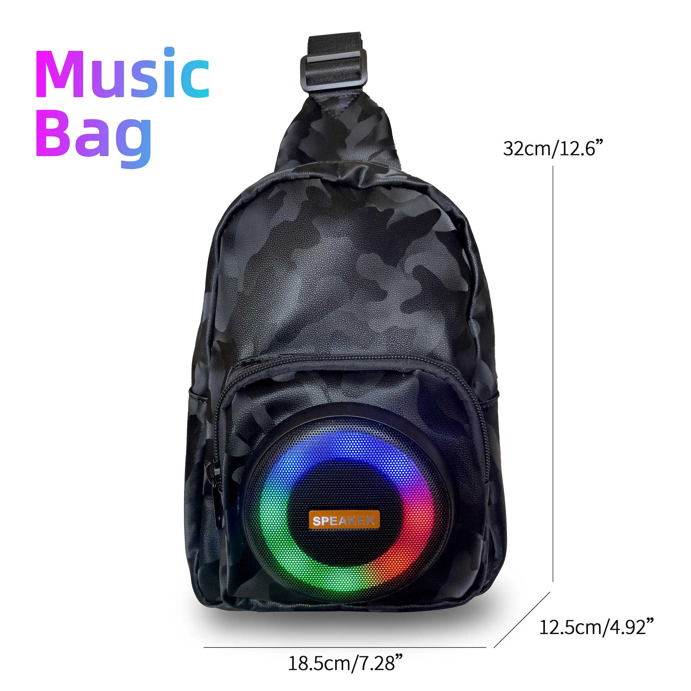 

Wireless Bluetooth Speaker Bag Chest Bag Crossbody Bag Waist Bag with Hifi Sound Quality Cycling Music Bag Back to School Bag