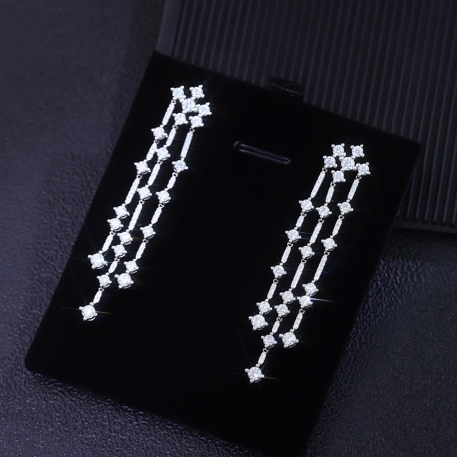 

Provence 10K 14K white gold drop earrings lab diamond meteor star stud earrings luxury sparkling party jewelry birthday gifts