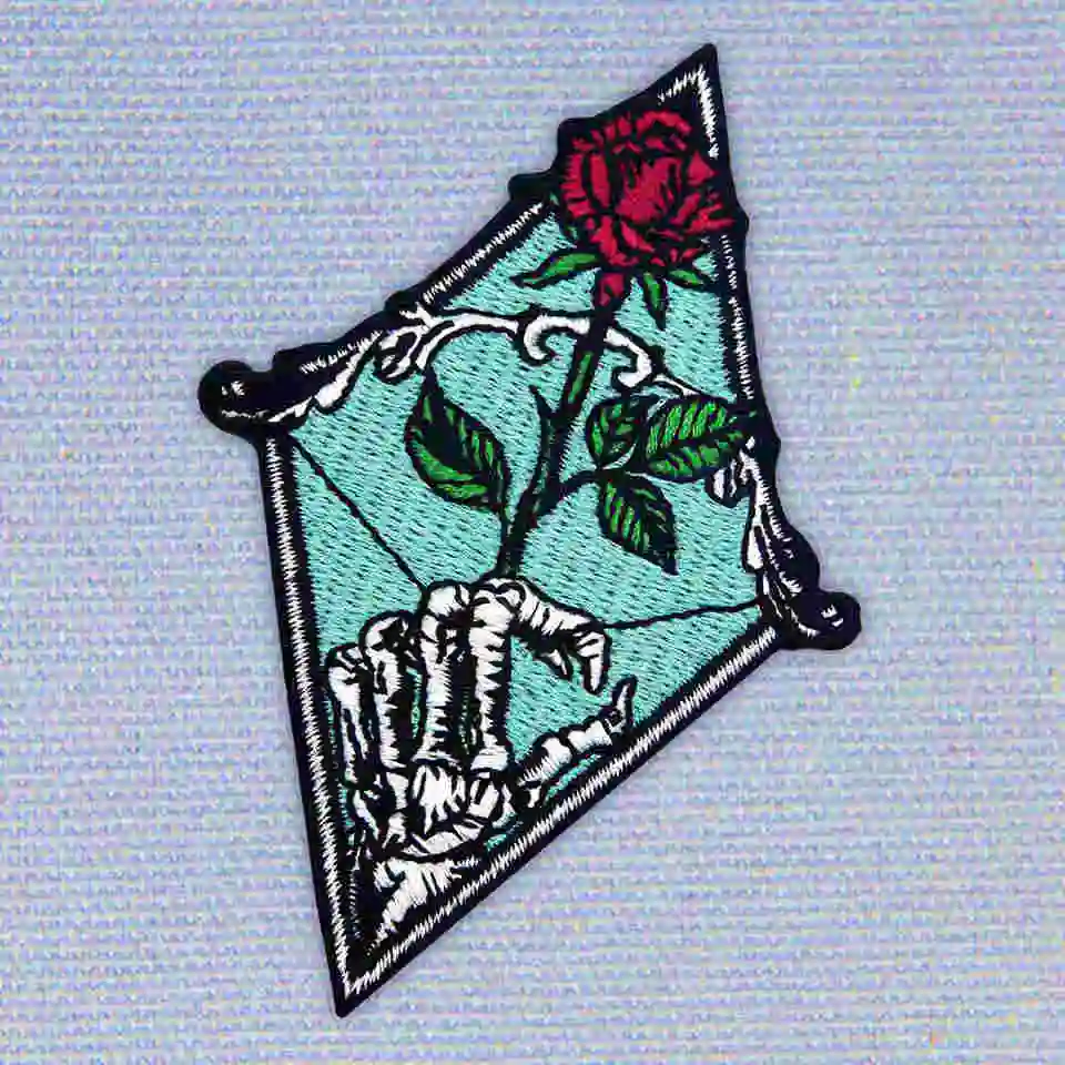 Embird Badge Embroidered Kill You Tenderly Rose Arrow Sew On Handmade 3D Applique Iron Mini Patches