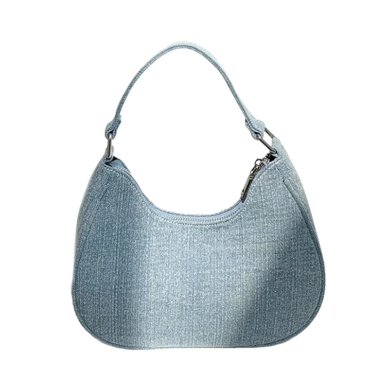 Bolso tela vaquera para mujer, bolso mano a bolso hombro Simple, bolso para axila estilo coreano