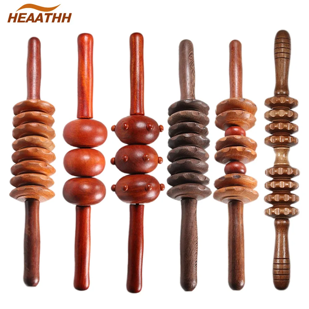 1Pcs Wooden Exercise Roller Sport Injury Gym Body Back Leg Trigger Point Muscle Roller Sticks Cellulite Massager Health Care