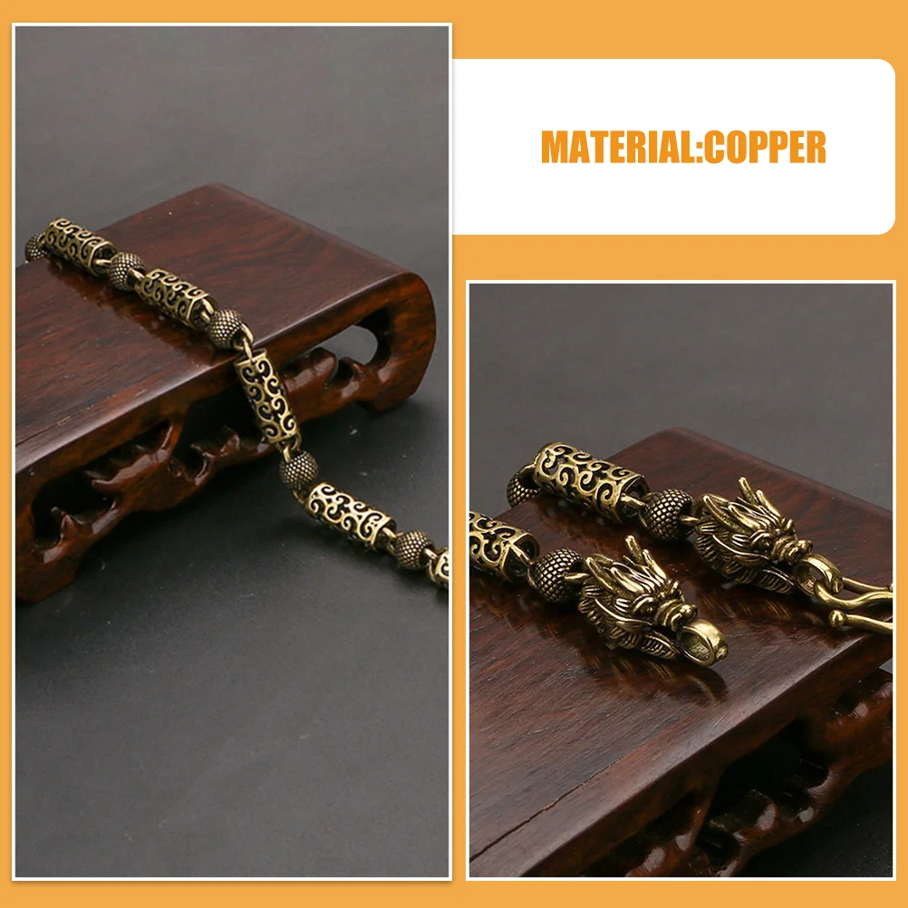 

2Pcs Vintage Copper Dragon Bracelet 22cm Minimalist Cloud Dragon Head Bangle for Men Women Cosplay Party Jewelry