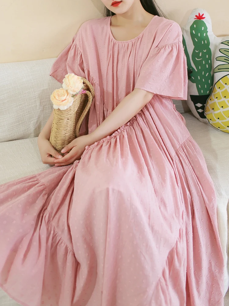 

Летнее свободное длинное платье больших размеров, новый лоскутный дизайн, ветровое платье, повседневная удобная посадка для полной сестры