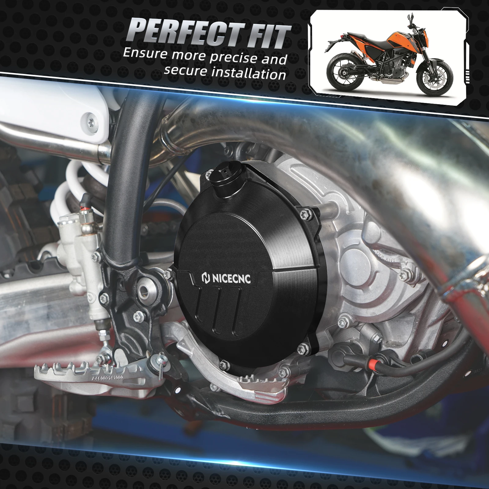 NICECNC For KTM EXC 300 XCW 250 SX250 XC300 2024-2025 For Husqvarna TE300 TE250 TX300 GasGas EC250 EC300 Reinforced Clutch Cover view 2