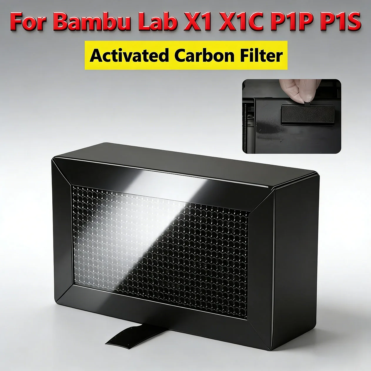 

Bambu Lab P1 X1 Activated Carbon Air Purifier Filter Replacement for X1 X1C P1P P1S 3D Printer - 1/2/5 Pcs Pack