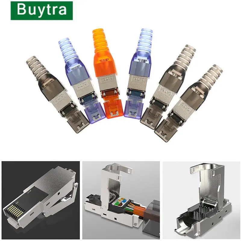 כלי-משלוח מסוכך גביש ראש Ftp RJ45 חתול 7/Cat6A/Cat8 סיום תקע Cat7 מחבר Cat6A מחברים מודולרי 22-26AWG