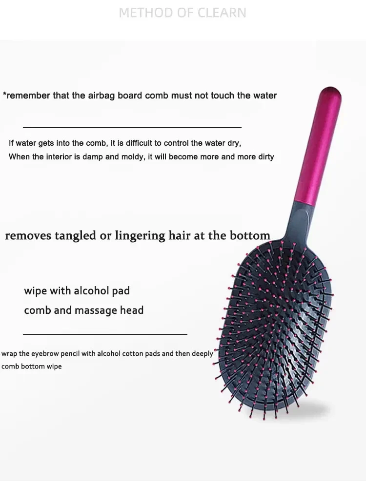 Neues Set für Airbag-Kamm + Weitzahnkamm + Zylinderkamm, Massage-Airbag-Haarbürste, Friseur-Lockenstyling-Set – Detail 11