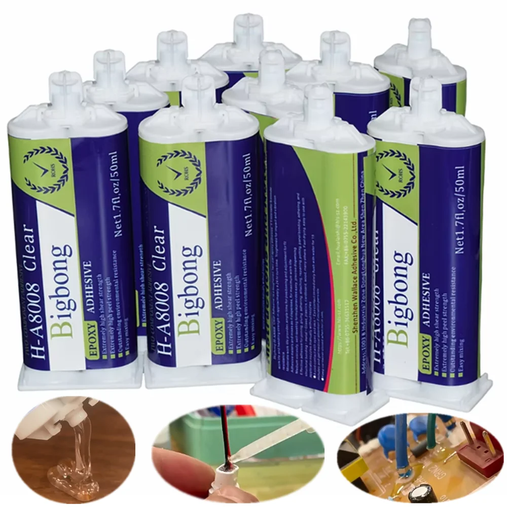 

10pcs Epoxy Resin Glue 50ml 1:1 Adhesive Transparent AB Glue Two-Component Structural Adhesives Repair Jewelry Craft Liquid Glue