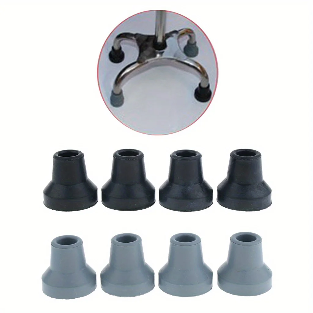 4 Pcs Crutch Canes Leg Rubber Tips Walking Stick Crutch Cane Bottom Pads Cover Climbing Antiskid Hiking Trekking Pole Tip