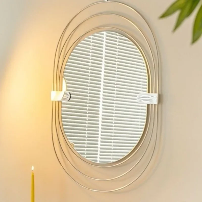 Makeup Wall Mirrors Living Room Horizontal European Luxury Mirrors Organizer Oval Adornos Para El Hogar House Accessories
