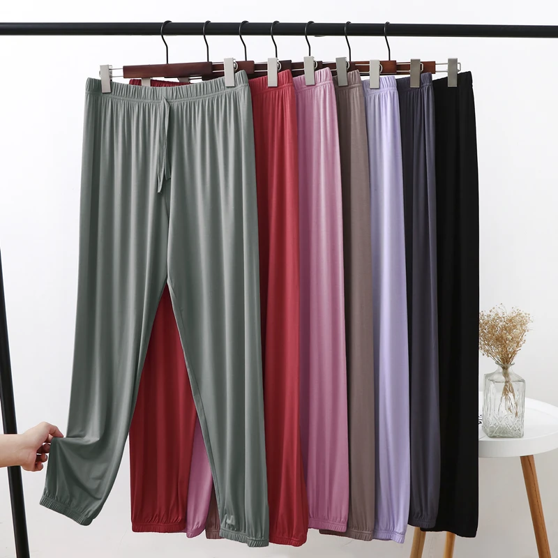 High Waist Modal Casual Pants Women's Spring Autumn Thin Loose Large Size Cuffed Ankle Pants Versatile Sports Harlan Long Pants