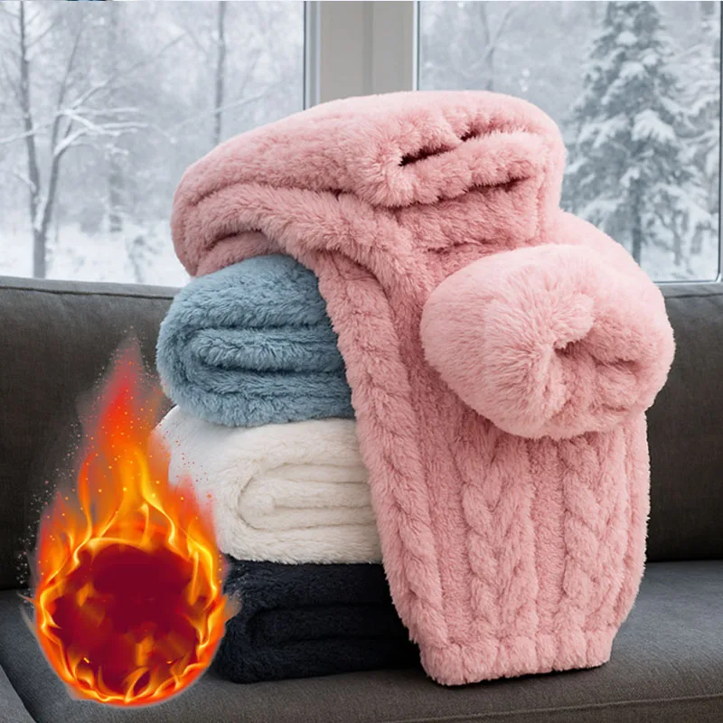 

Womens Sleep Pants Fall Winter Warm Home Wear Coral Fleece Plush Thickened Loungewear Cozy Comfort Soft Pajamas