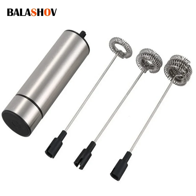 

Electric Milk Frother Whisk Maker for Coffee Cappuccino - Stainless Steel Mixer