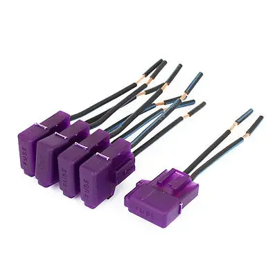 5pcs Auto Vehicle Audio Inline ATC Blade Fuse Holder Purple DC 12V