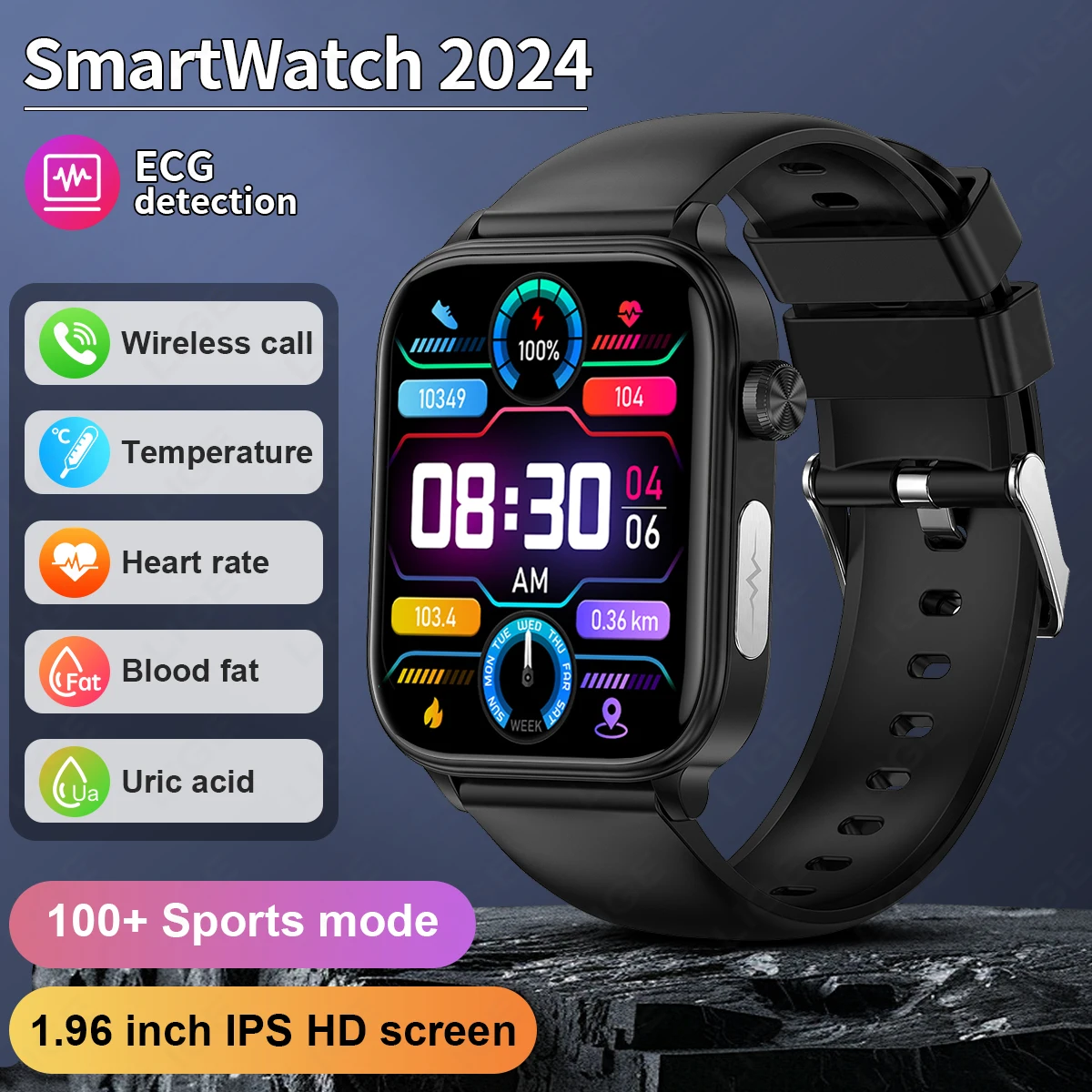 

LIGE 2026 New ECG+PPG Blood Fat Uric Acid Health Smartwatch For Men Women Heart Rate Blood Pressure Bluetooth Call Smart Watches
