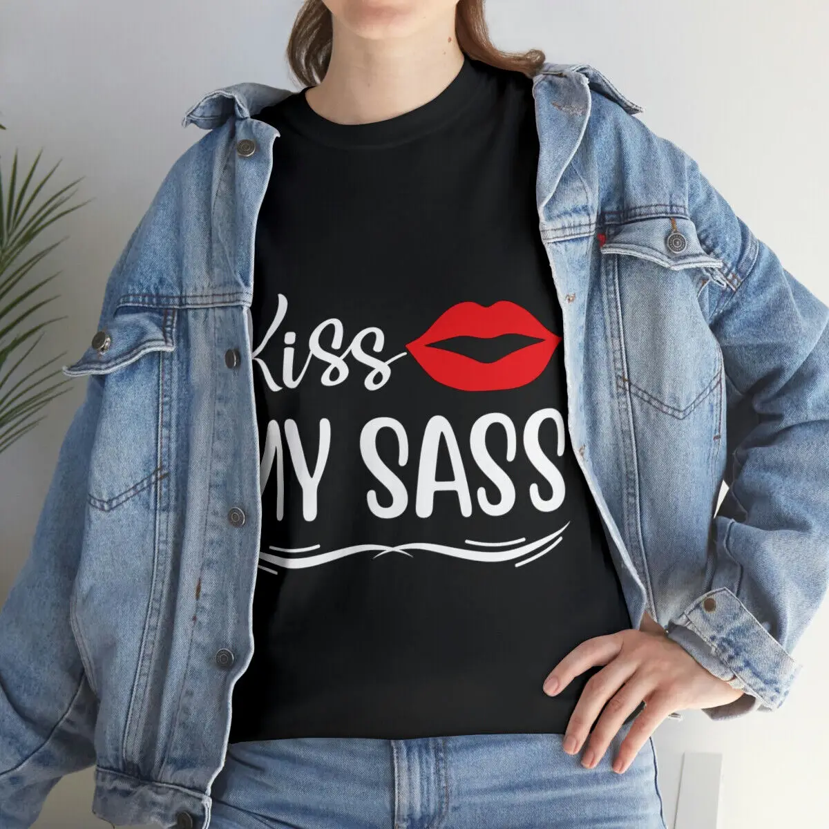 

Смешная Новинка смешная футболка Kiss My Sass Sarcastic Humor Graphic