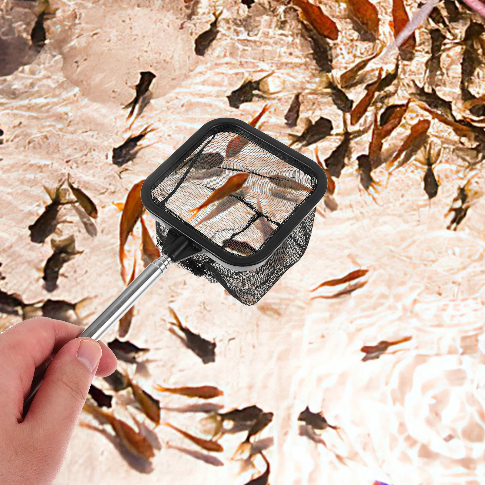 

Adjustable Length Stainless Steel Fishing Net Portable Mesh Landing Net Pole for Kayak Fish Catching