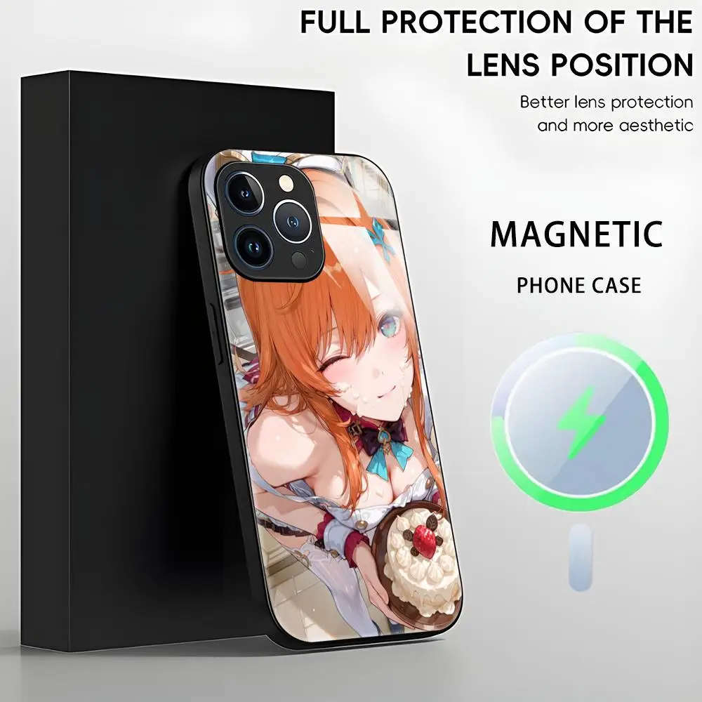 حار لعبة Genshin تأثير Escoffier جراب هاتف آيفون 16 15 14 13 12 11 X XR XS 8 Plus Mini Pro Max الزجاج المغناطيسي #5