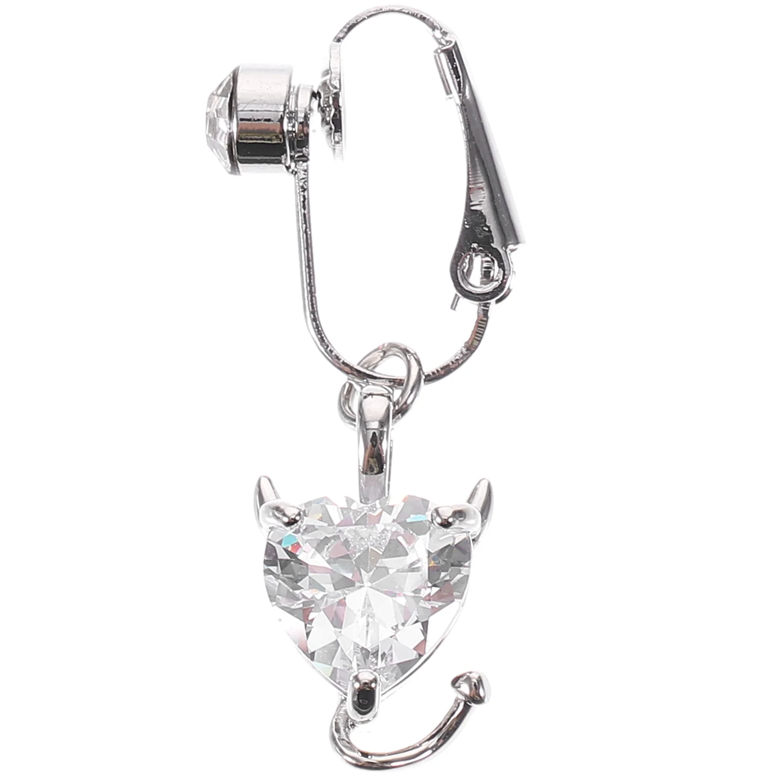 غير ثقب استرخى البطن خاتم على شكل زر الزركون مطعمة آمنة قابلة لإعادة الاستخدام وقت طويل استخدام نمط عصري مجوهرات السرة جذابة