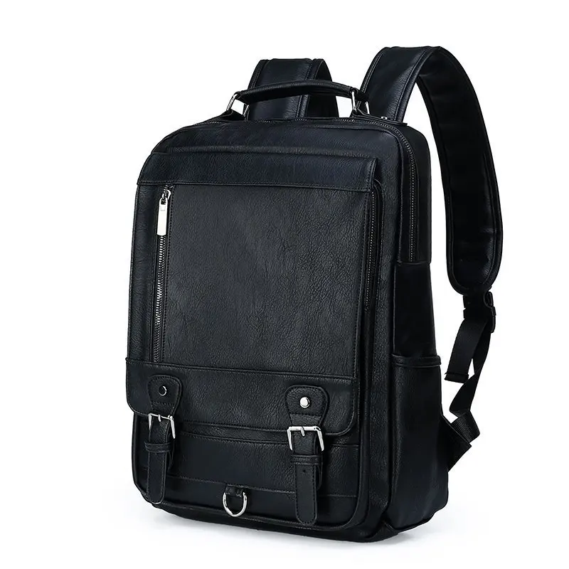 SCIONE Fashion Travel Backpack Student Bookbag Retro Trend Leather School Bags Men Computer Notebook Rucksack K382