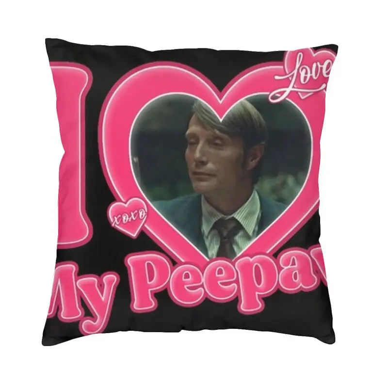 Подушка «I Love My Peepaw Mads Mikkelsen», искусственная 40x40 см, декоративная ганнибальная квадратная наволочка