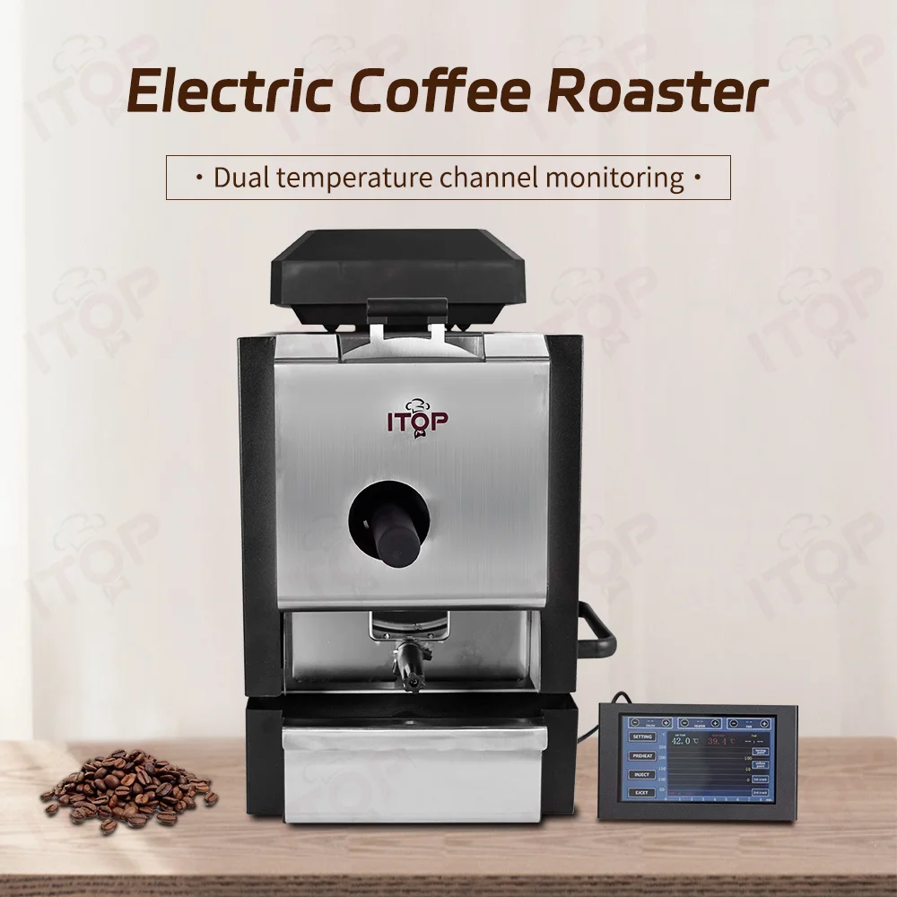 ITOP New Upgrades 2nd Generation Electric Home Use LCD Touch Screen + Artisan System Coffee Roaster Household Machine