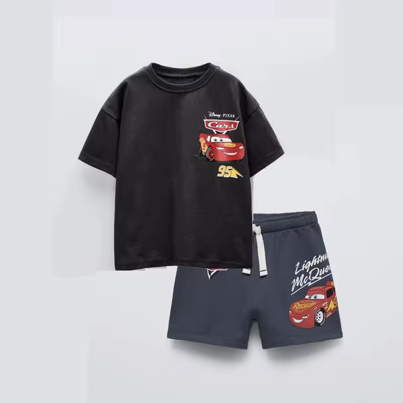 Disney Short Sleeve Outfits Boys And Girls Fashion Casual Tshirt+Shorts Summer Costume New Print Tees Loose Shorts 2 Piece Set - AliExpress 