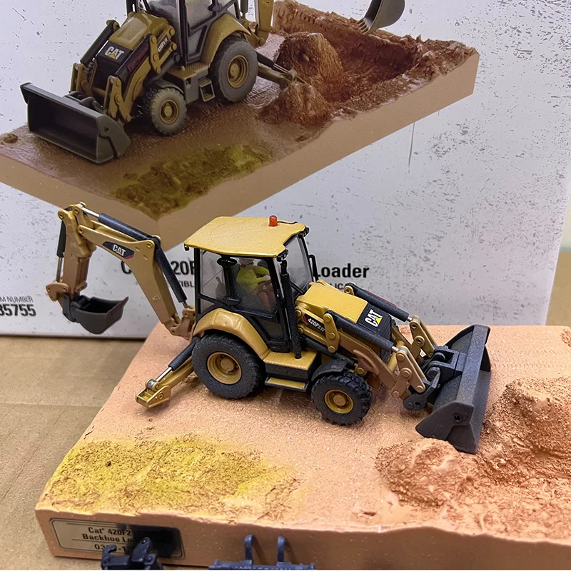 DM Diecast 1:50 Scale CAT 420F2IT Loader Muddy Edition Alloy Car Model 85755 Collection Souvenir Display Ornaments