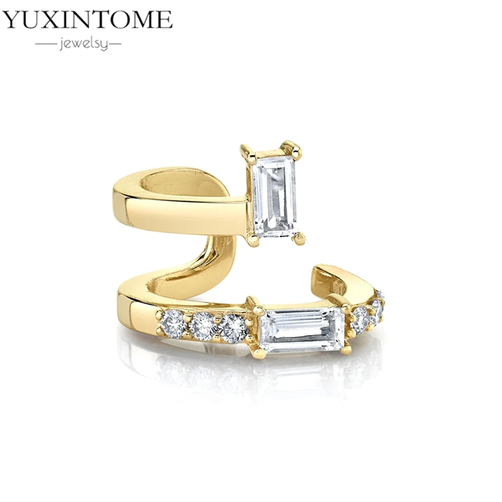 

Изысканные серьги-клипсы из стерлингового серебра 925 пробы с белым цирконом, простой дизайн, для женщин, для вечеринок