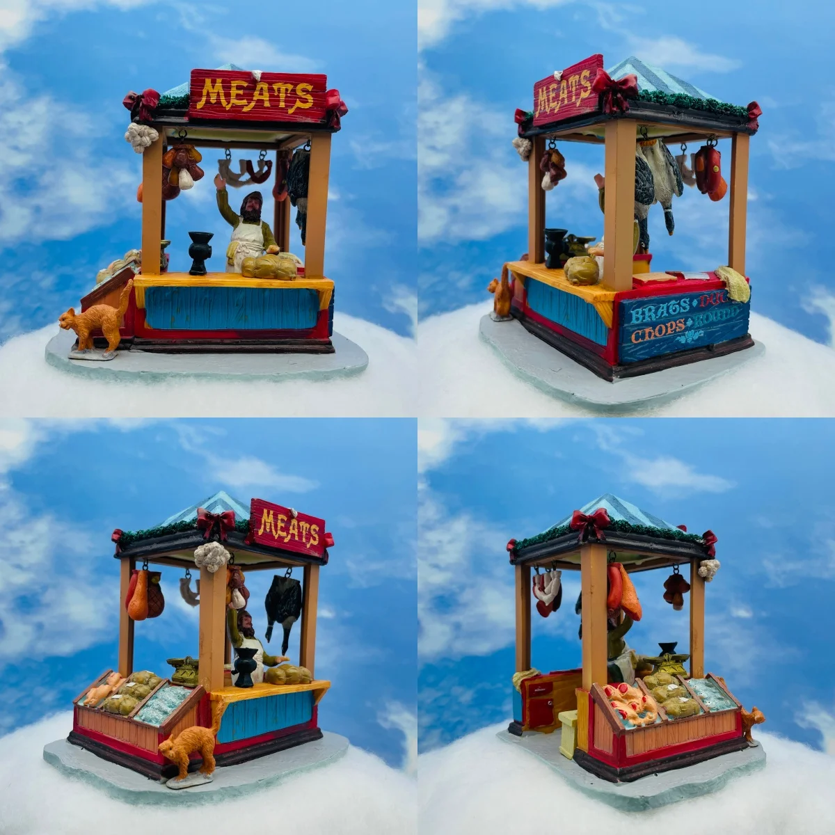 

Festive Meats Stall Miniature Resin Figurine Sand Table Model Desktop & Home Decor