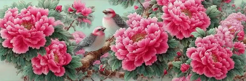 

14CT 11CT 250x80cm Pre-Printed Cross Stitch DIY Embroidery Set Handicraft Floss Needle Crafts Large Size Birds Flowers