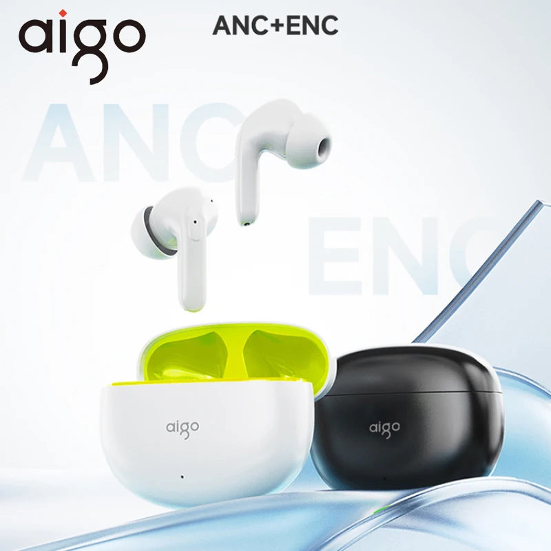 Aigo TA85 Wireless Bluetooth Earphones ANC Active Noise Reduction ENC Bluetooth V5.3 IPX4 Waterproof Ergonomic Sports Games