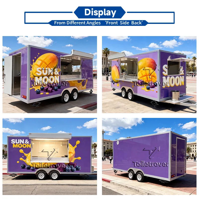 Outdoor Street Low Mileage Horse Trailer Food Truck Commercial Kitchen Mobile Concession Food Trailer Made in China