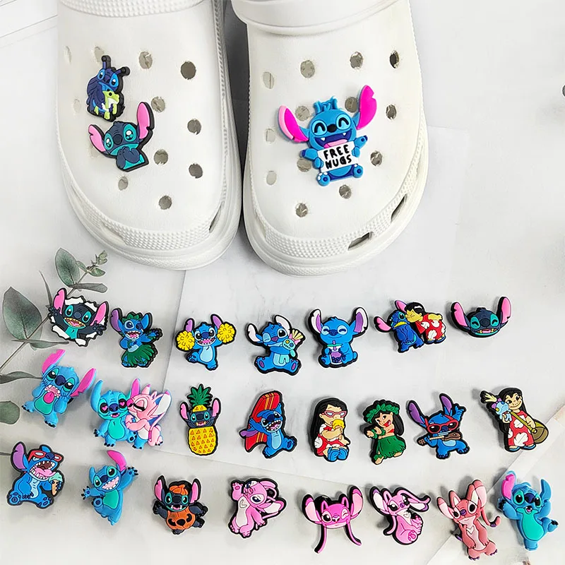Mesuca 27-100Pcs Popular Mixing Cartoon PVC Sandals Shoe Charms Garden Shoes Ornaments Hole Slipper Accessories Party Xmas Gifts