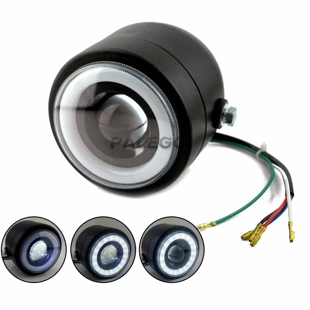 

Motorcycle 4.25" Side Mounting Headlight LED Angel Ring for Harley Softail Dyna Daytime Running Light Headlamp Twin Headlight