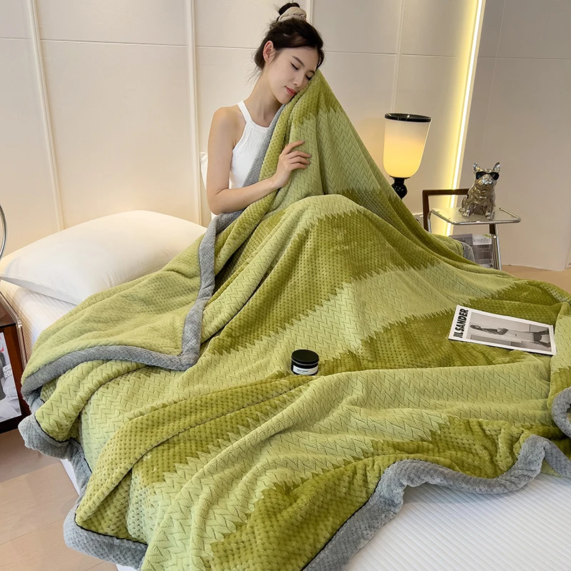 

Warm Throw Blanket Keep Warm Winter Bed Blanket Double Sides Velvet Single Queen King Duvet Cover Travel Camping Quilt Bed Cover