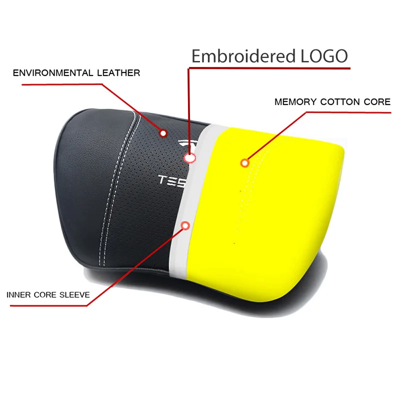 Подушка для шеи для Tesla Model 3 Y X S, подголовник, подушка для автомобильного сиденья, подставка под шею, аксессуары для автомобиля с логотипом