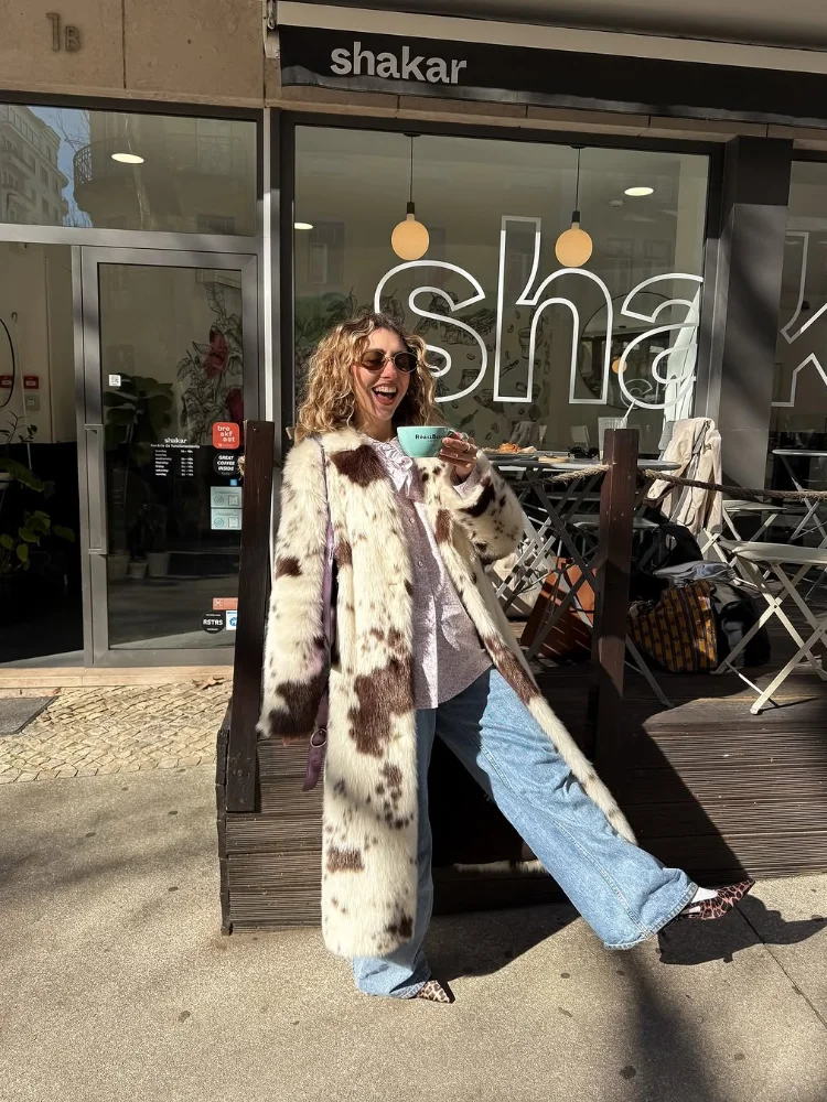 2025 جديد المرأة وهمية رقيق الفراء سترة موضة التلبيب كامل الأكمام الشتاء معطف دافئ شارع العليا عادية اليومية التنقل ملابس خارجية