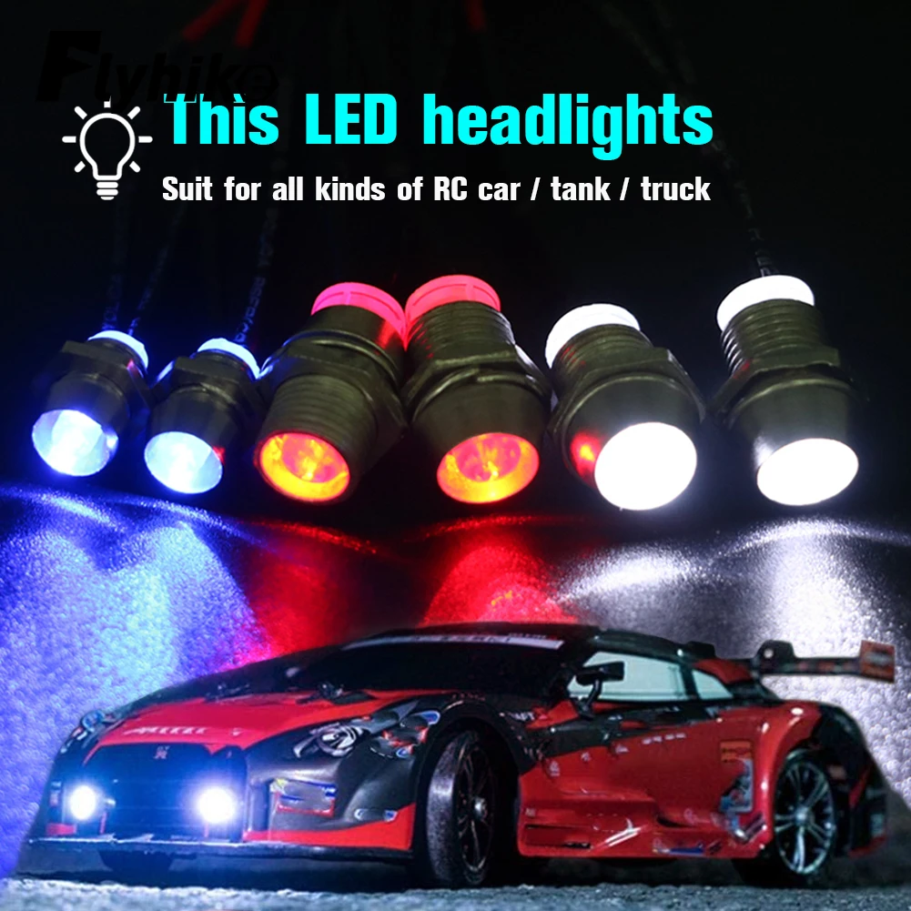 2 /4 / 6 / 8 Lights RC Model Car LED Light Night 5mm & 3mm Headlamps  Light LED Toy Accessories Warning Light For RC Car